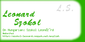 leonard szokol business card